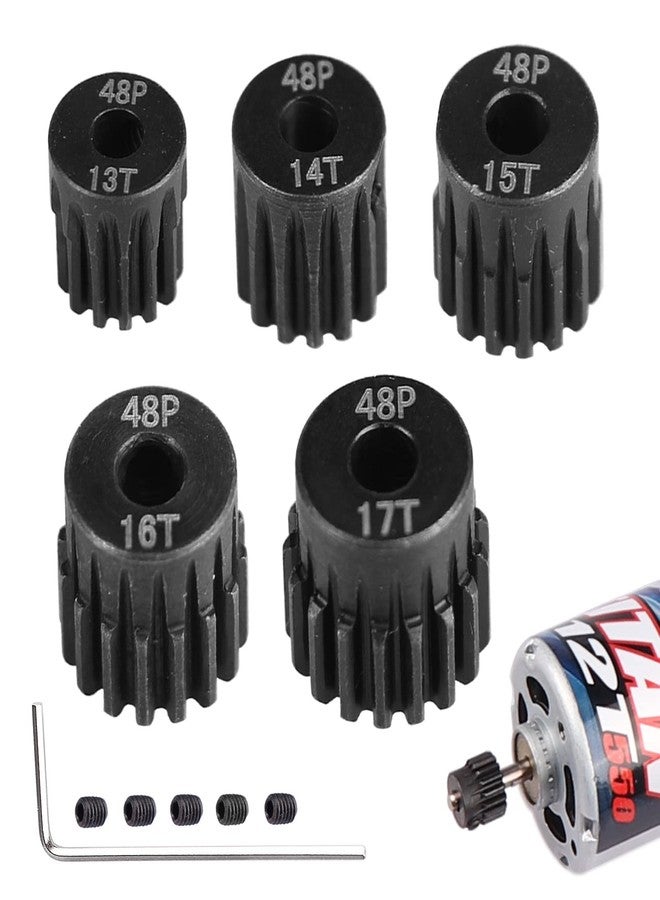 AIMROCK 5-Pack 48P RC Motor Pinion Gears Set: 13T 14T 15T 16T 17T Upgrade Parts for 1/10 RC Car 3.175mm Shaft Motor - Image 1